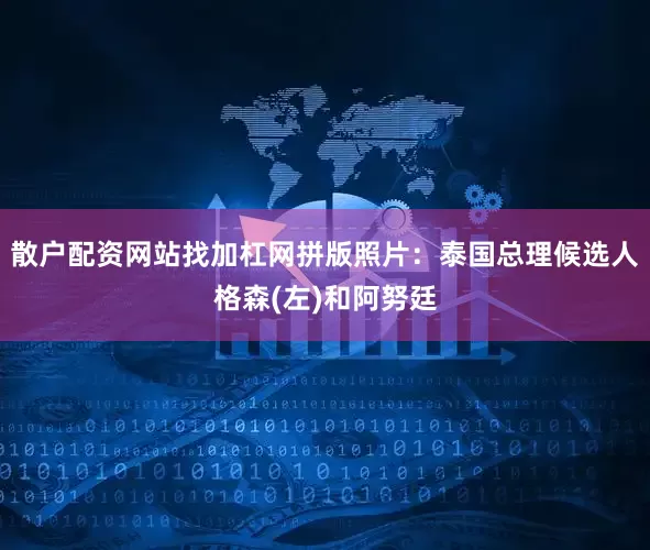 散户配资网站找加杠网拼版照片：泰国总理候选人格森(左)和阿努廷